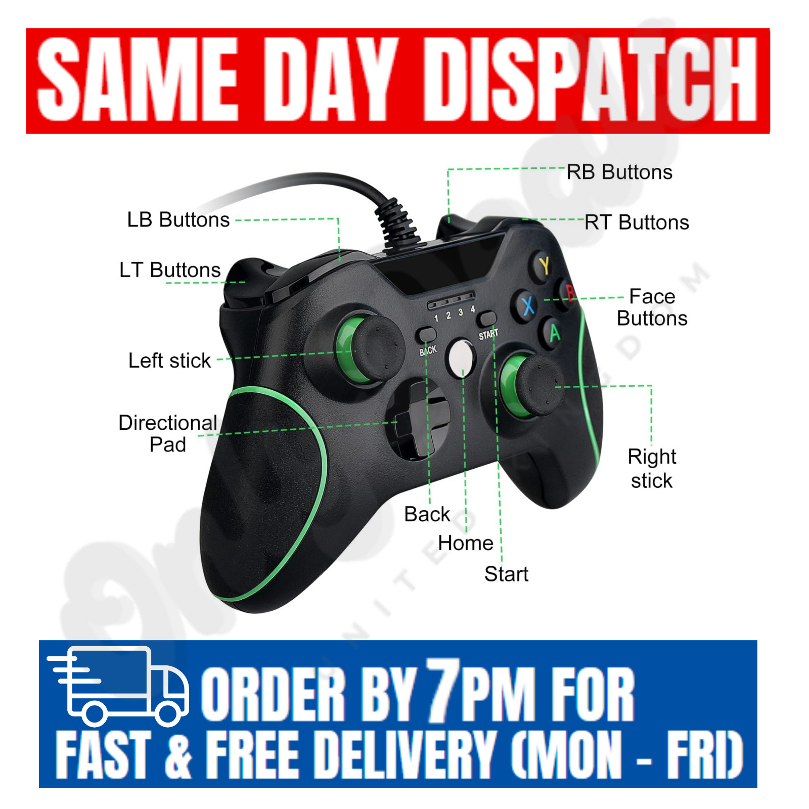 USB Wired Controller for Xbox One & PC