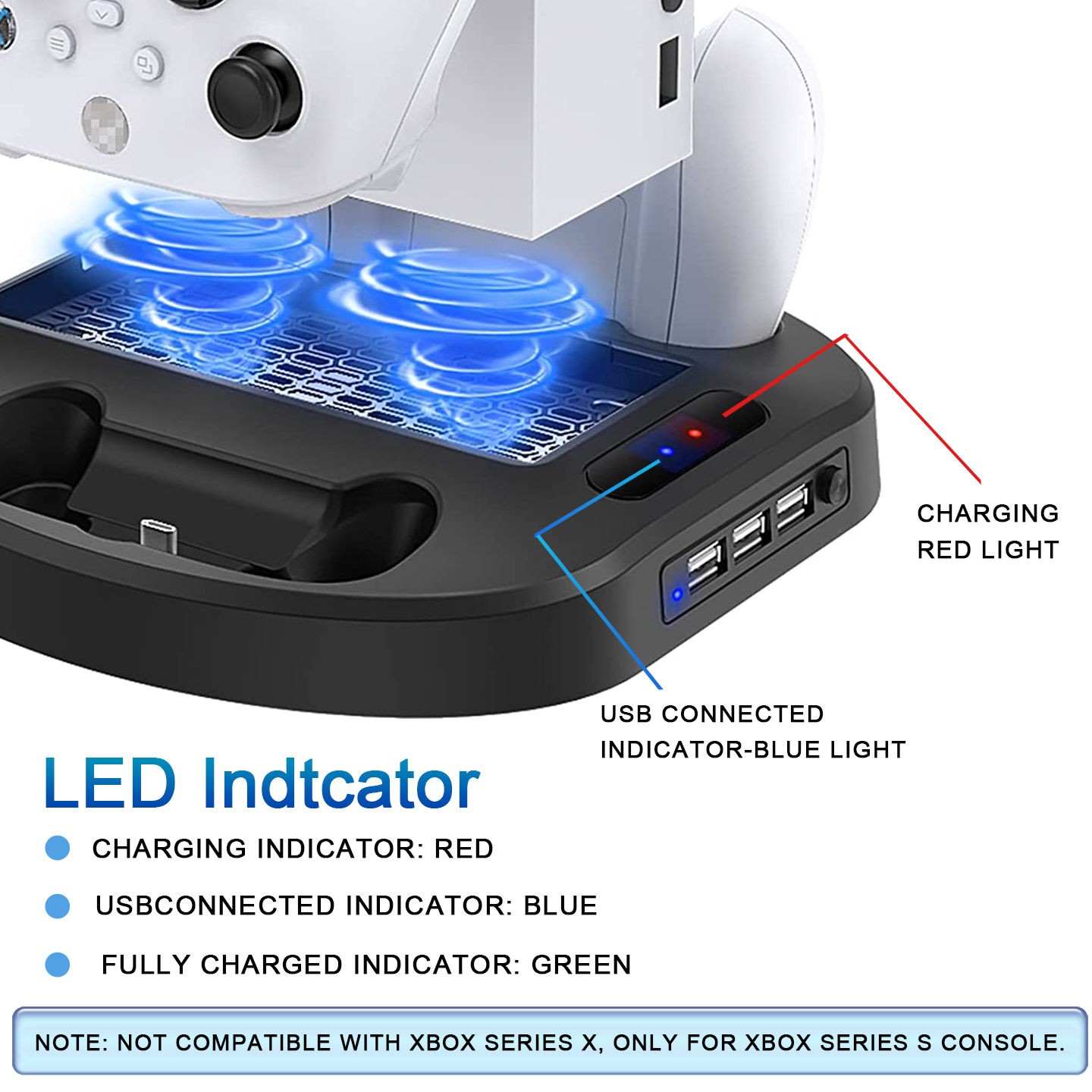 Xbox Series S Vertical Cooling Stand with Charger