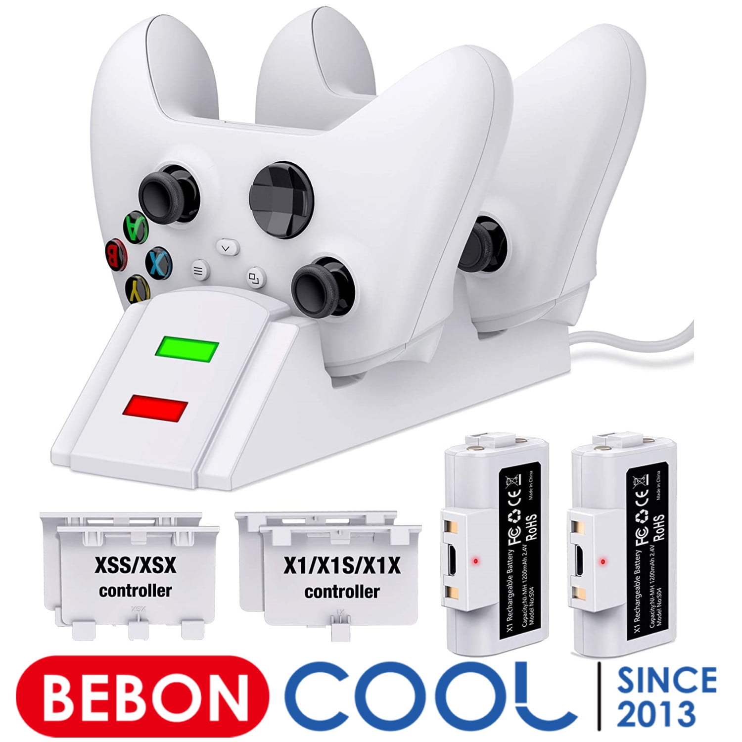 BEBONCOOL Xbox Controller Charging Station with Batteries