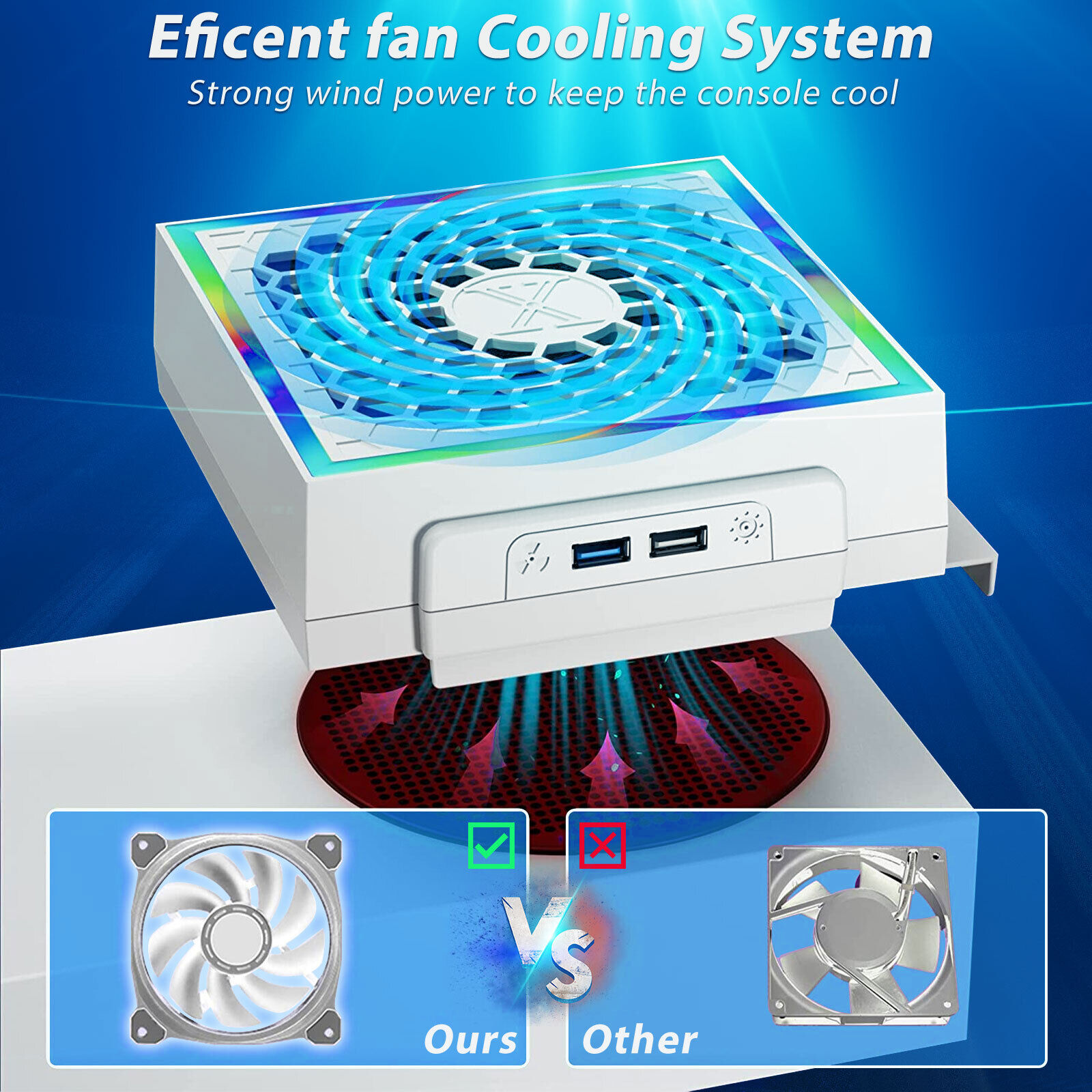 Adjustable RGB USB Cooling Fan for Xbox Series S