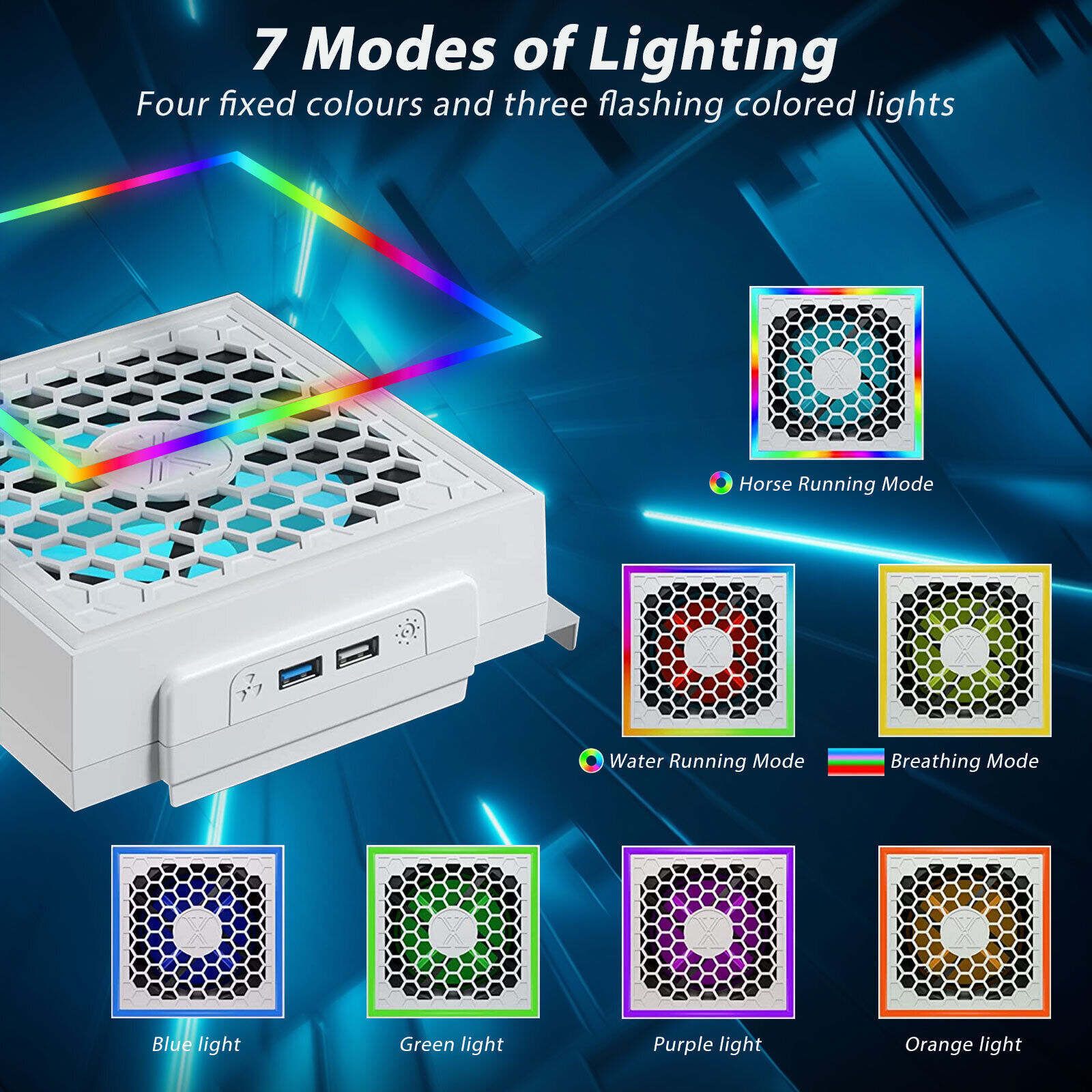 Adjustable RGB USB Cooling Fan for Xbox Series S