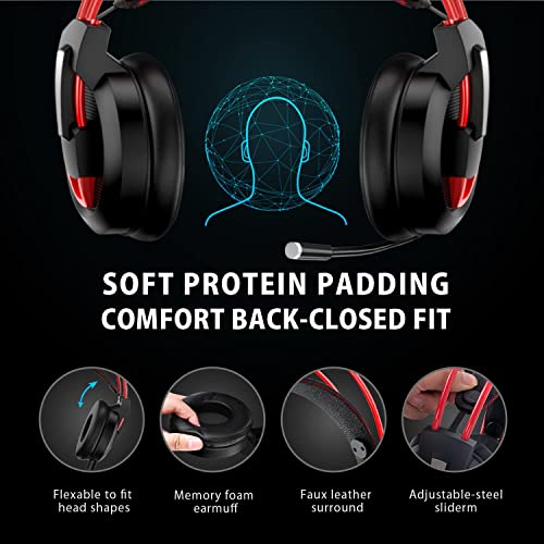 Karvipark H-10 Gaming Headset - Noise Cancelling, Red