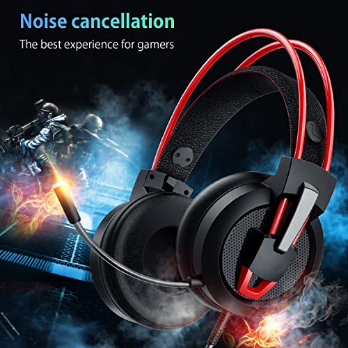 Karvipark H-10 Gaming Headset - Noise Cancelling, Red