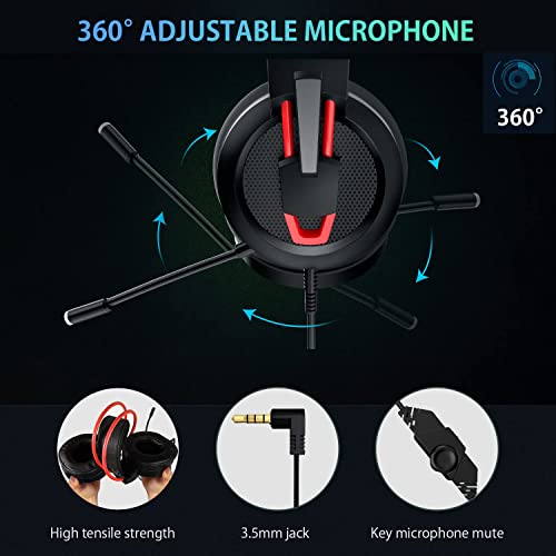 Karvipark H-10 Gaming Headset - Noise Cancelling, Red