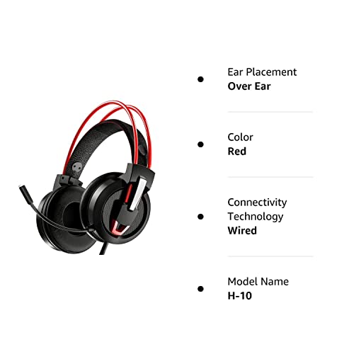 Karvipark H-10 Gaming Headset - Noise Cancelling, Red
