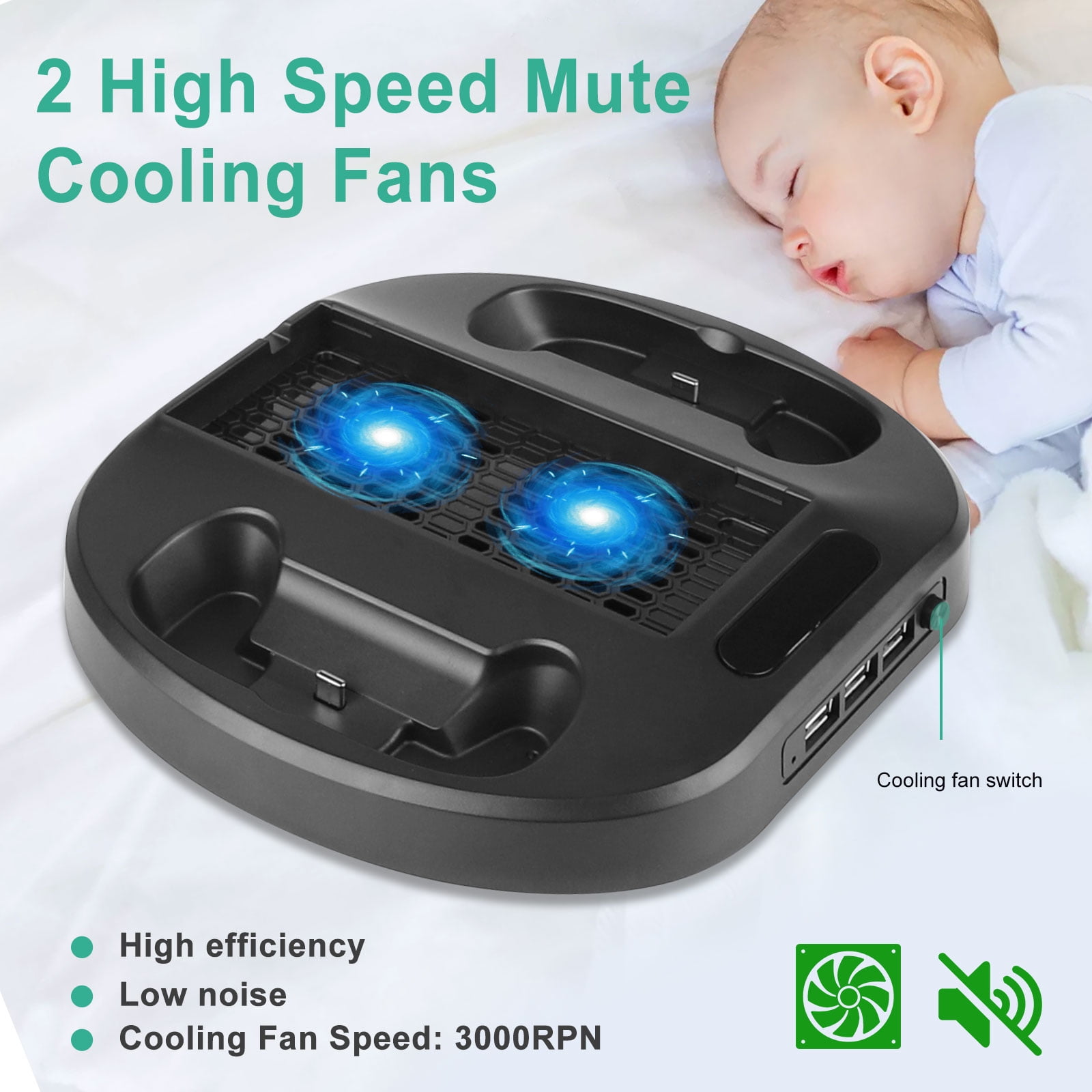 Xbox Series S Vertical Cooling Fan & Charger