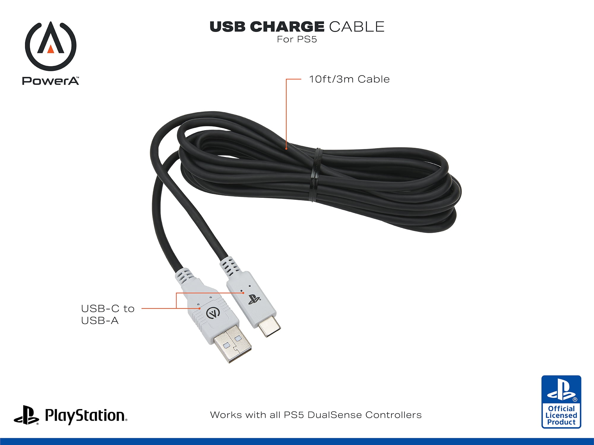 PowerA USB-C Cable for PS5 Console