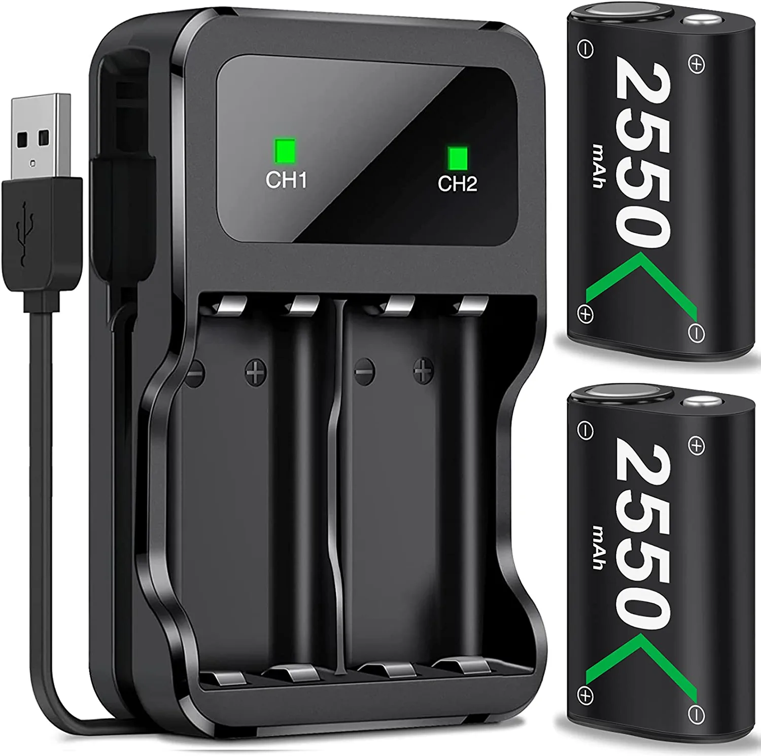 BEBONCOOL 2-Pack Rechargeable Battery for Xbox Controllers