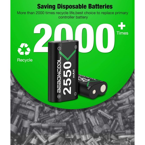 BEBONCOOL 2-Pack Rechargeable Battery for Xbox Controllers