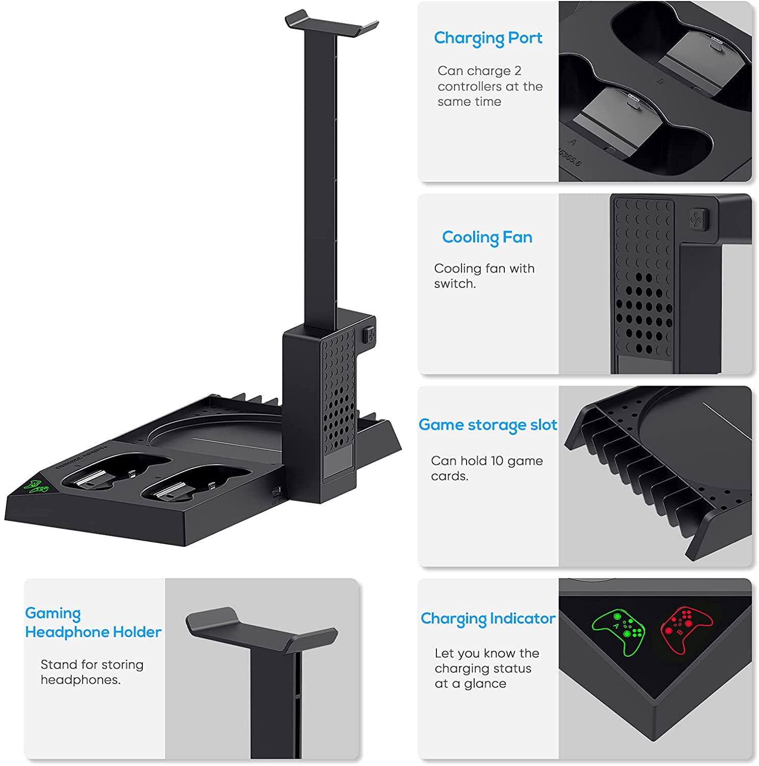 Xbox Series X Charging Stand with Cooling Fan
