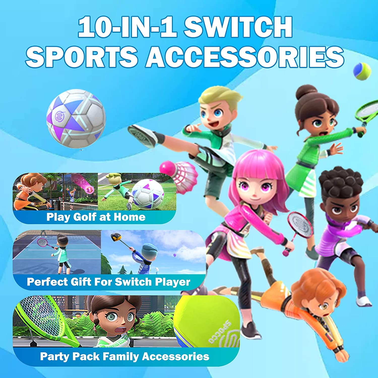 Nintendo Switch Sports 10-in-1 Accessories Bundle