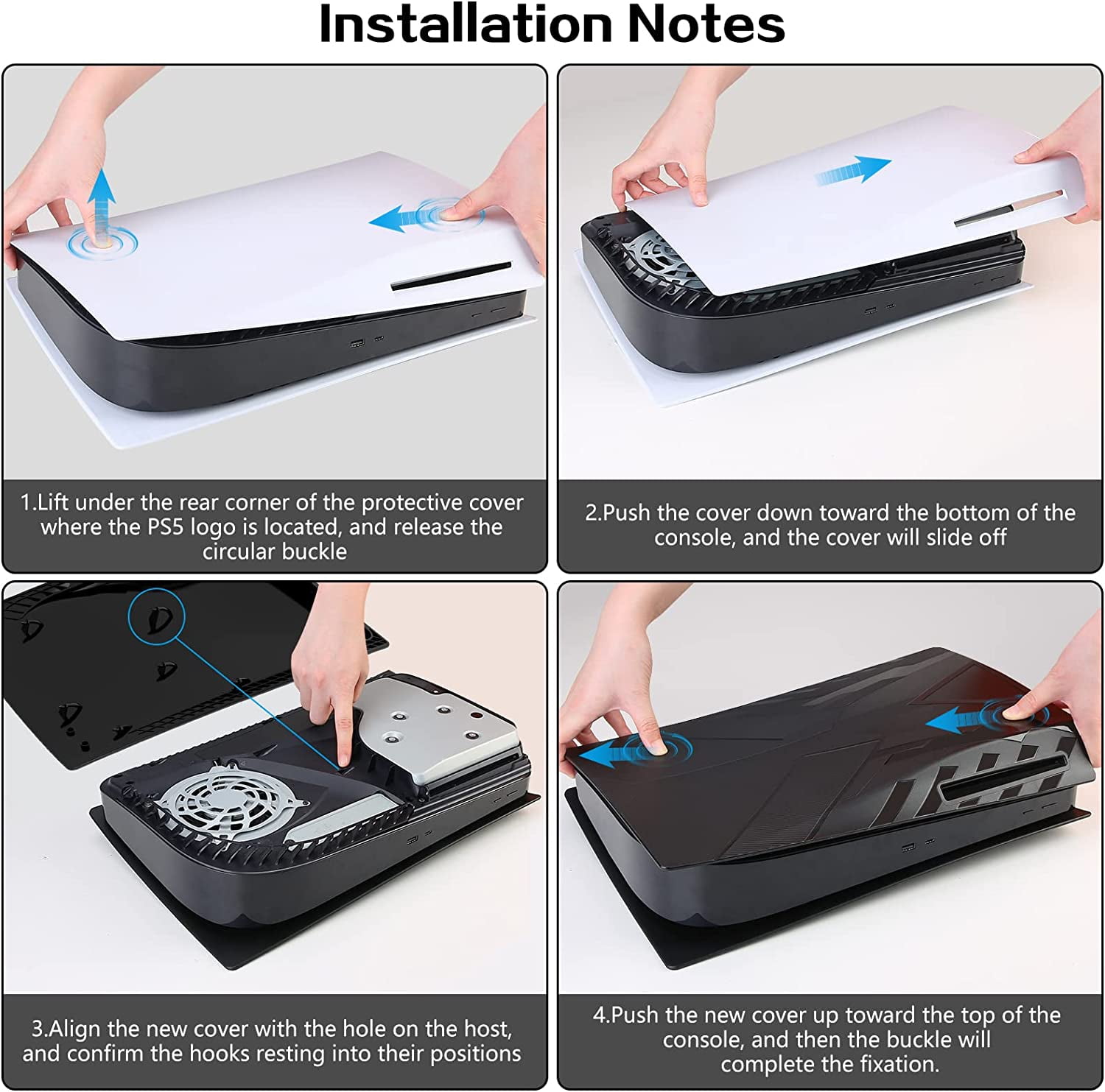 PS5 Black Faceplate Cover for Console