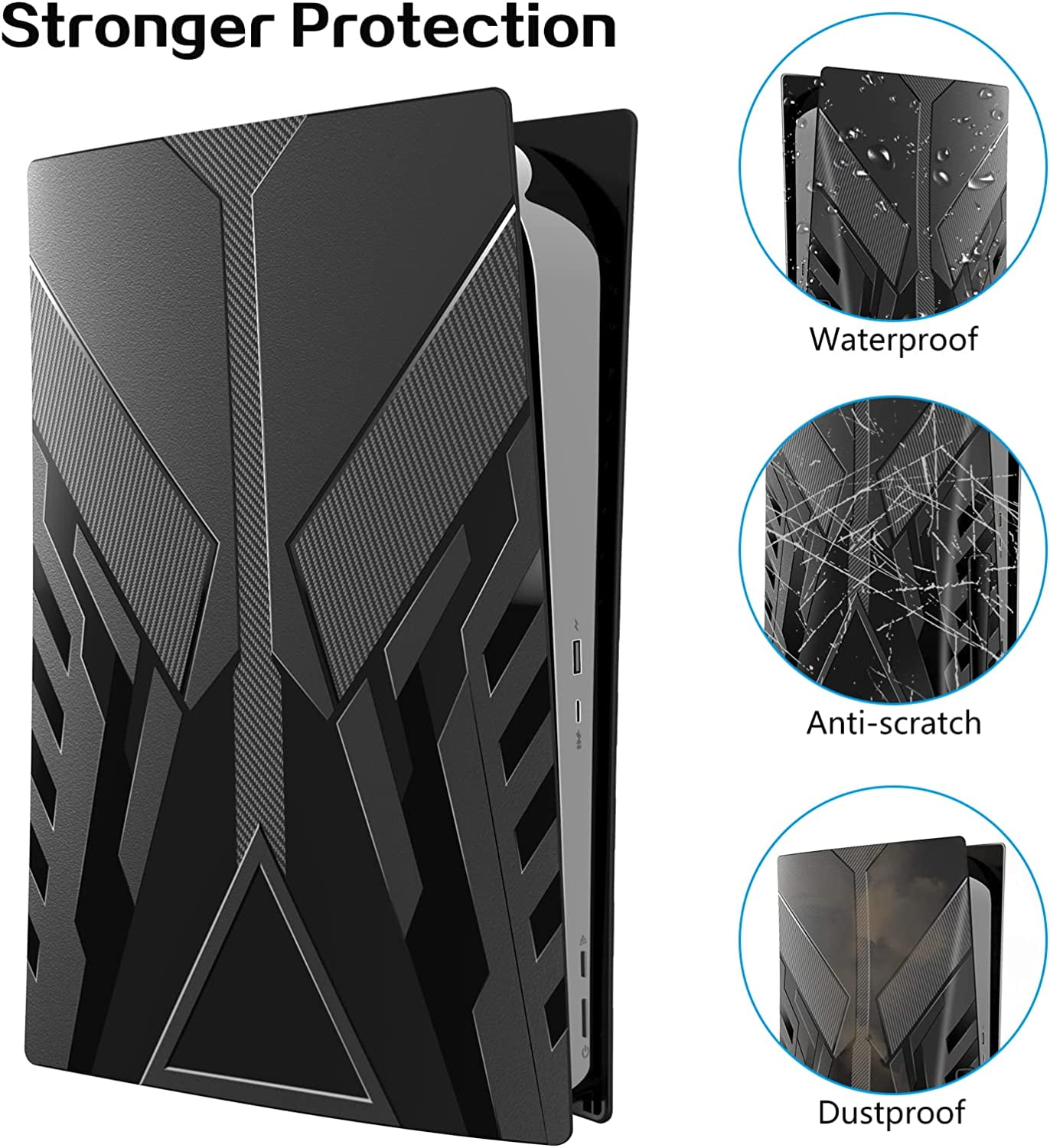 PS5 Black Faceplate Cover for Console