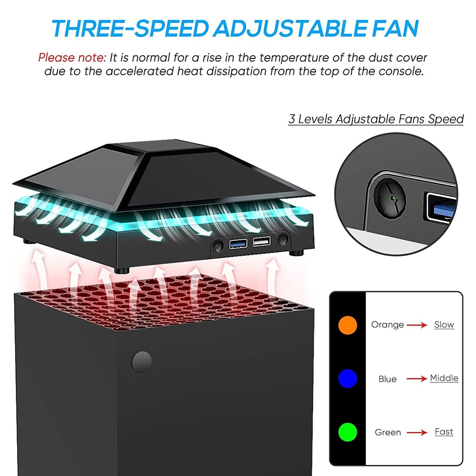 RGB USB Cooling Fan Stand for Xbox Series X