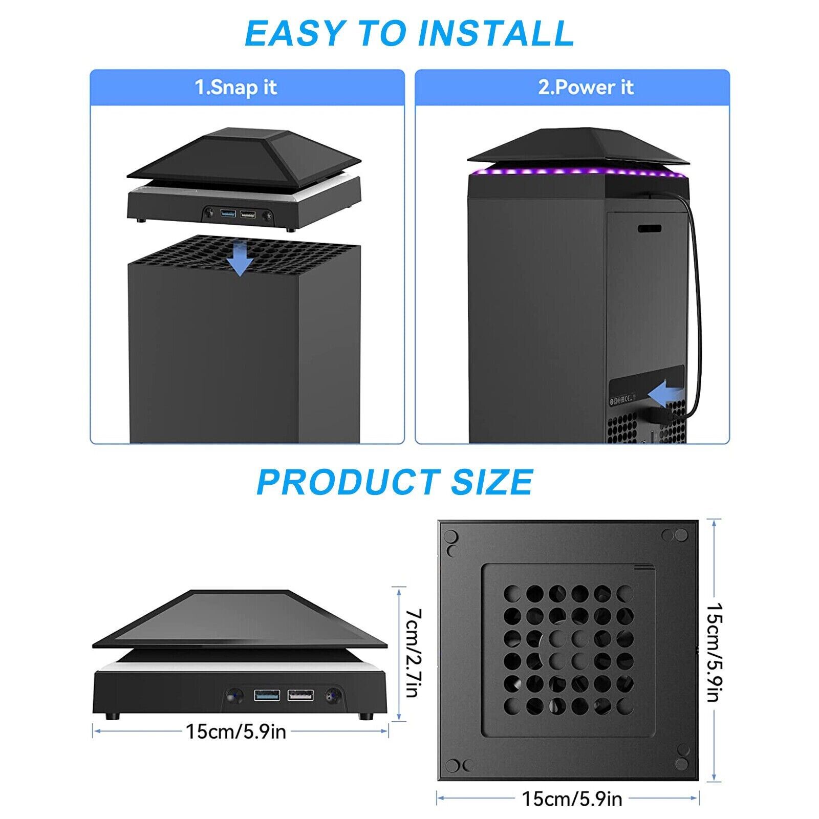 RGB USB Cooling Fan Stand for Xbox Series X