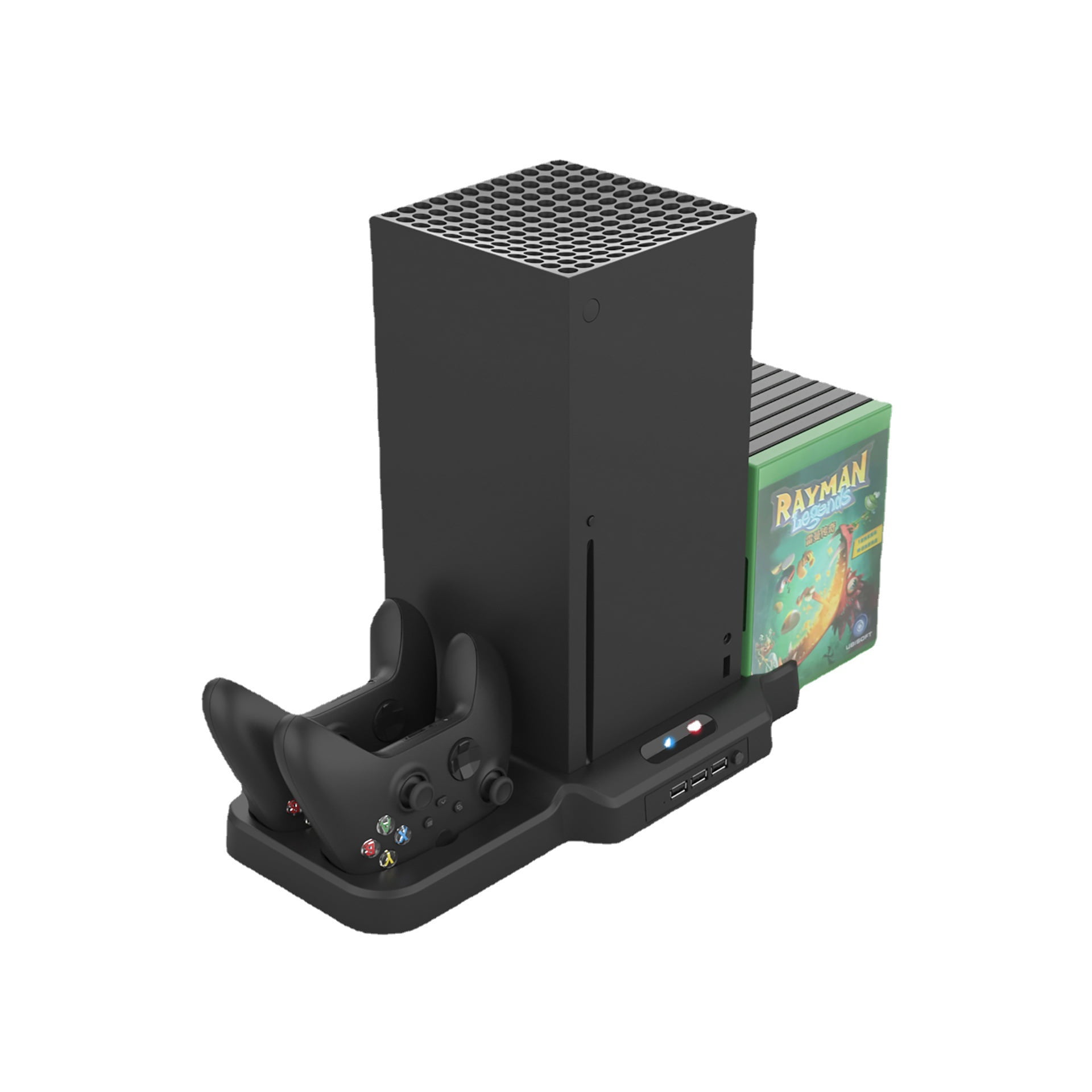 Xbox Series X/S Vertical Stand with Cooling Fan and Charge Dock