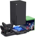 Xbox Series X/S Vertical Stand with Cooling Fan and Charge Dock