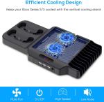 Xbox Series X/S Vertical Stand with Cooling Fan and Charge Dock