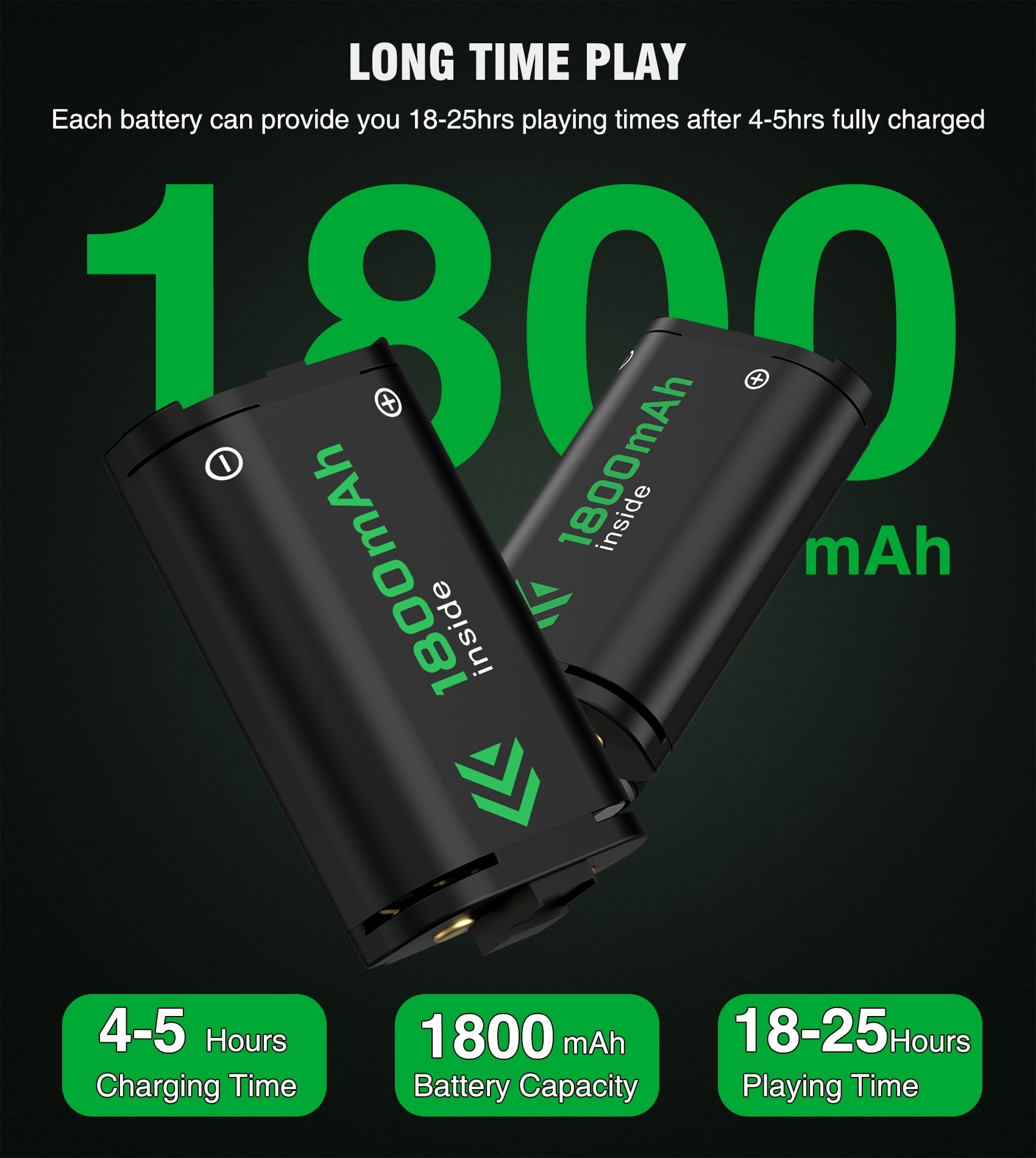 DinoFire Xbox Controller Charging Station and Batteries