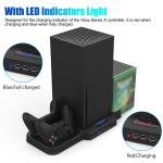 Xbox Series X/S Vertical Stand with Cooling Fan and Charge Dock