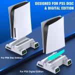 PS5 Stand with Cooling & Dual Controller Charger