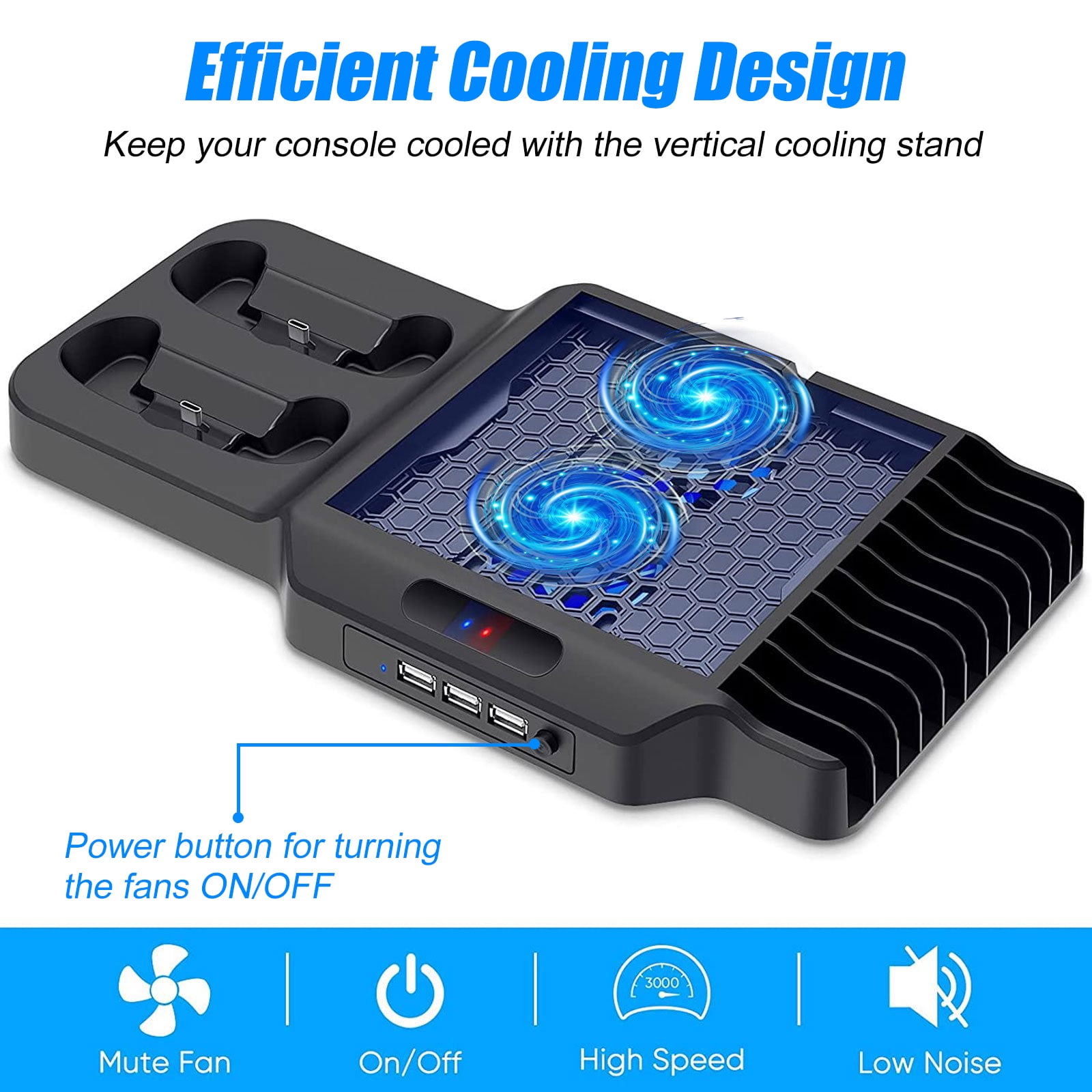 Vertical Cooling Stand and Charger for Xbox Series X/S