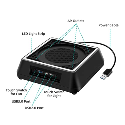 RGB Cooling Fan Stand for Xbox Series X