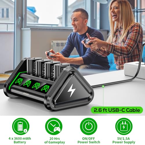 OIVO Xbox Rechargeable Batteries with Charger Station