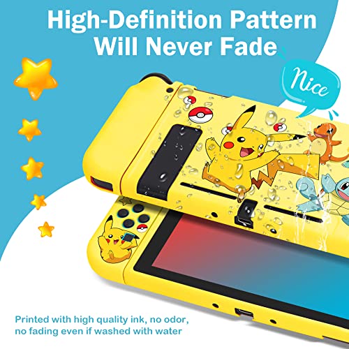 Cute TPU Cases for Nintendo Switch Joy-Con - Yellow Poke