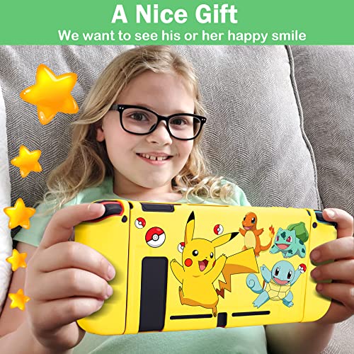 Cute TPU Cases for Nintendo Switch Joy-Con - Yellow Poke
