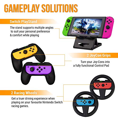 Orzly Nintendo Switch Geek Pack Accessories Bundle