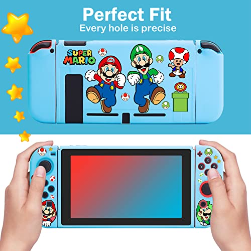 Cute Kawaii Nintendo Switch TPU Case - Blue Mushroom