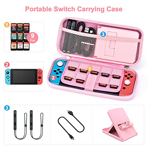 17-in-1 Pink Switch Accessories Bundle for Girls