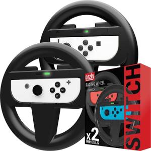 Orzly Twin Pack Steering Wheels for Switch Joy-Cons
