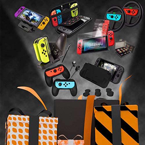 Orzly Nintendo Switch Accessory Bundle - Jet Black