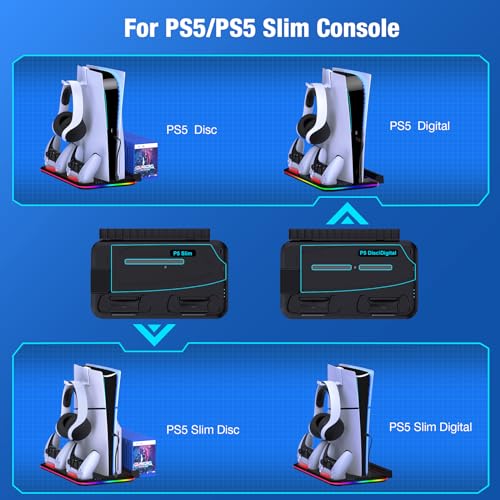 RGB Cooling Stand and Dual Controller Charger for PS5