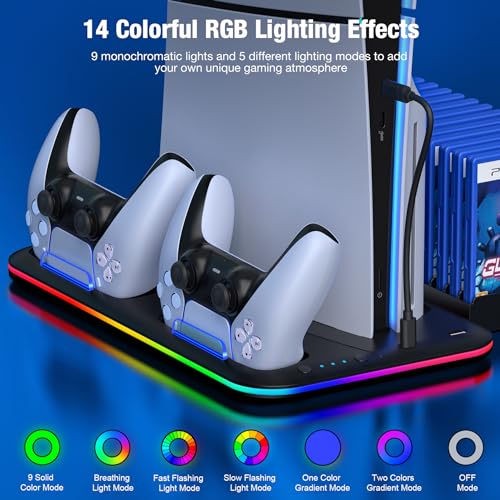 RGB Cooling Stand and Dual Controller Charger for PS5