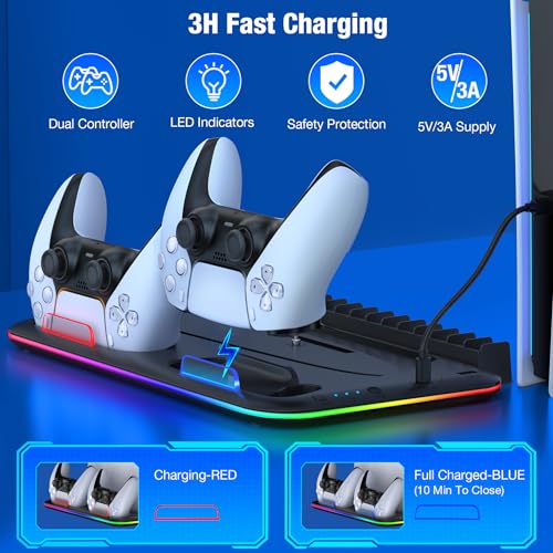 RGB Cooling Stand and Dual Controller Charger for PS5