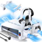 PS5 Cooling Stand with Controller Charger & Headset Support