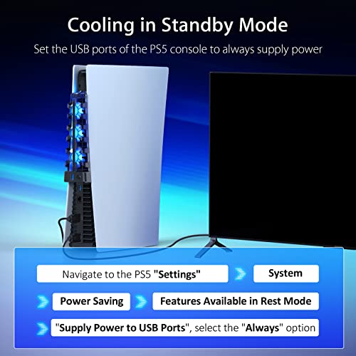 NexiGo PS5 Cooling Fan with LED Light
