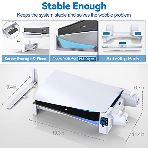 PS5 Cooling Stand with Controller Charger & Headset Support