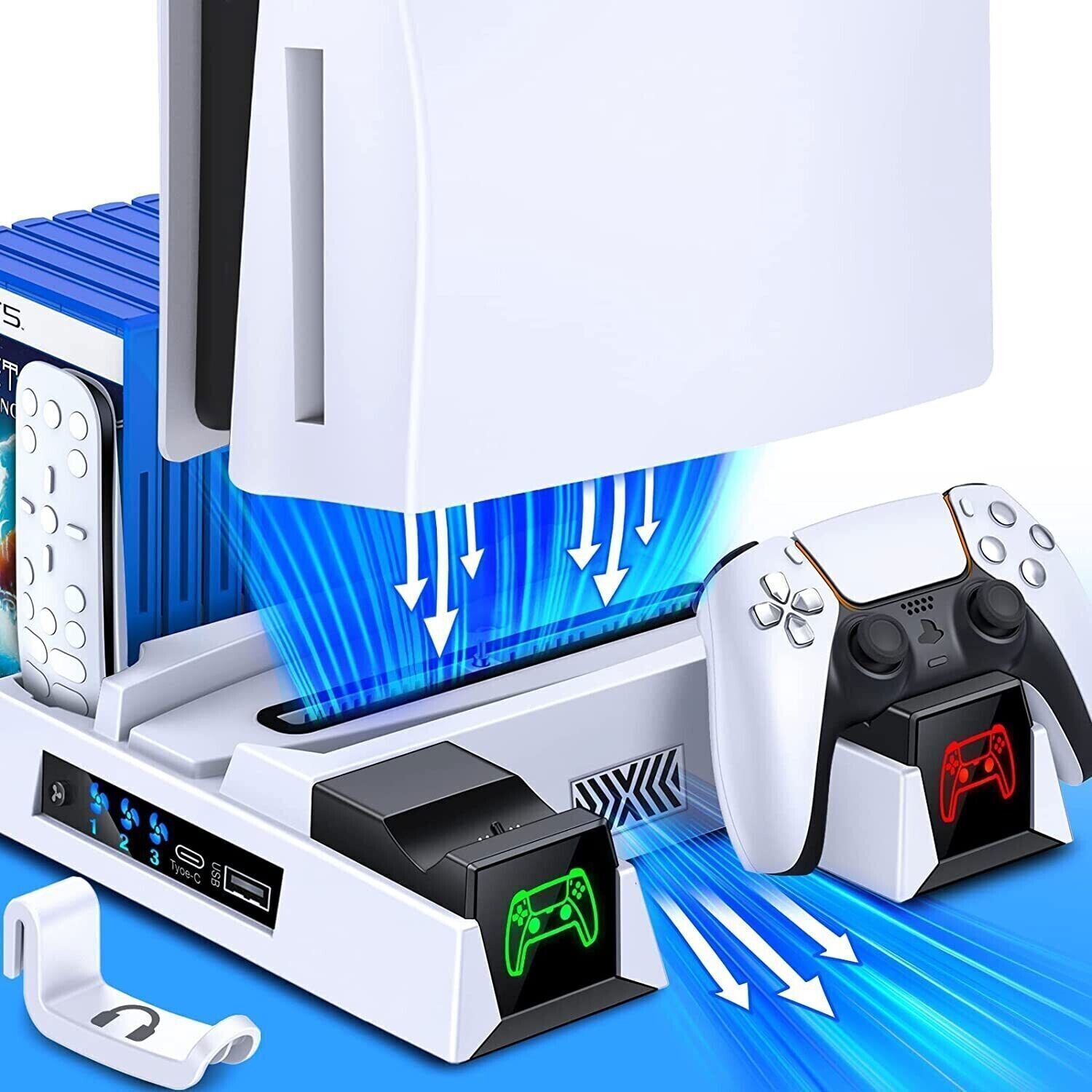 PS5 Cooling Fan and Dualsense Charging Station