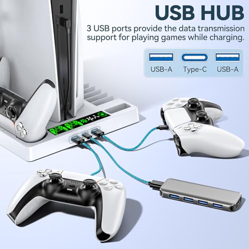 PS5 Cooling Stand & Controller Charger with Organizer