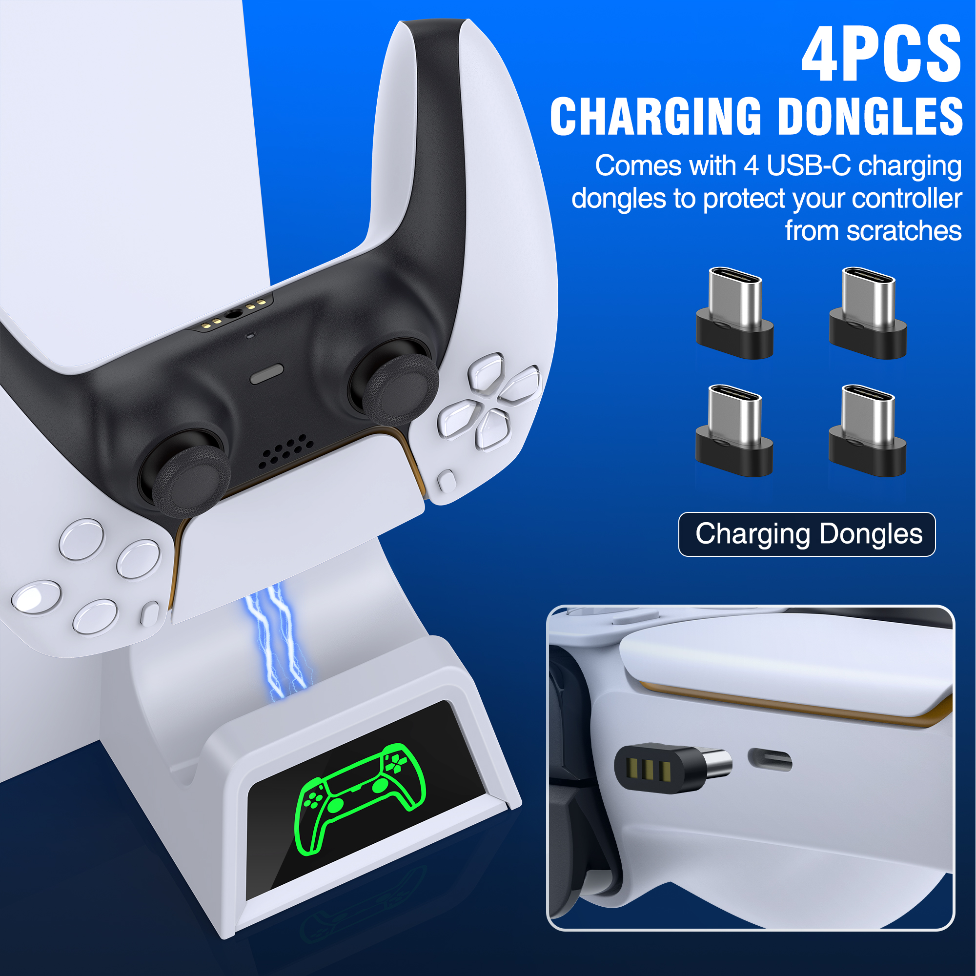 PS5 Vertical Stand with Cooling Fan and Charger