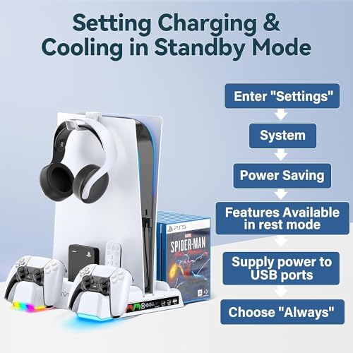 OIVO PS5 Stand, Cooling Station, and Charger