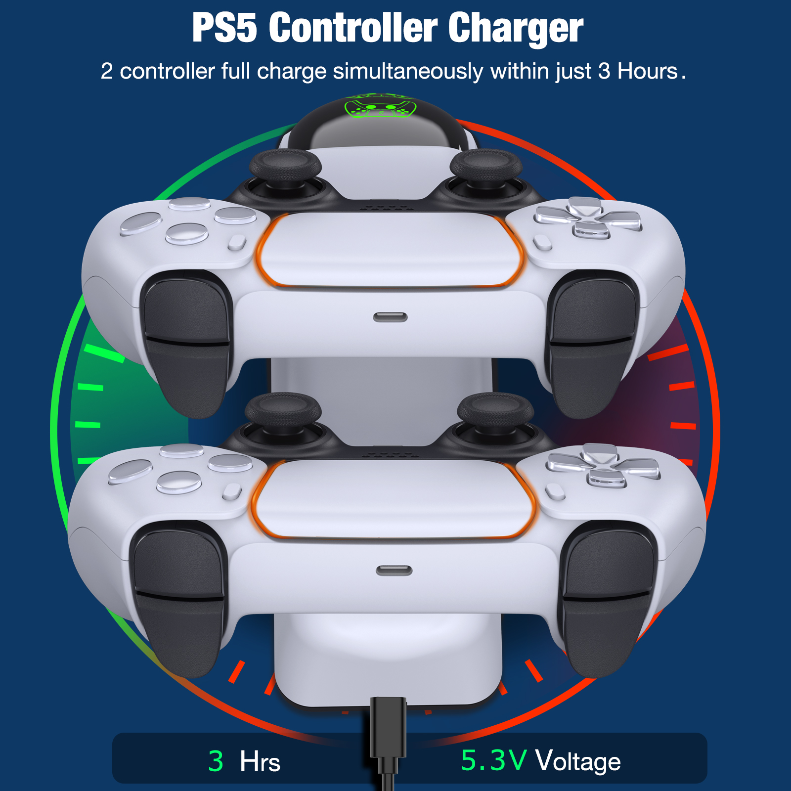 Dual Fast Charger for PS5 Controllers