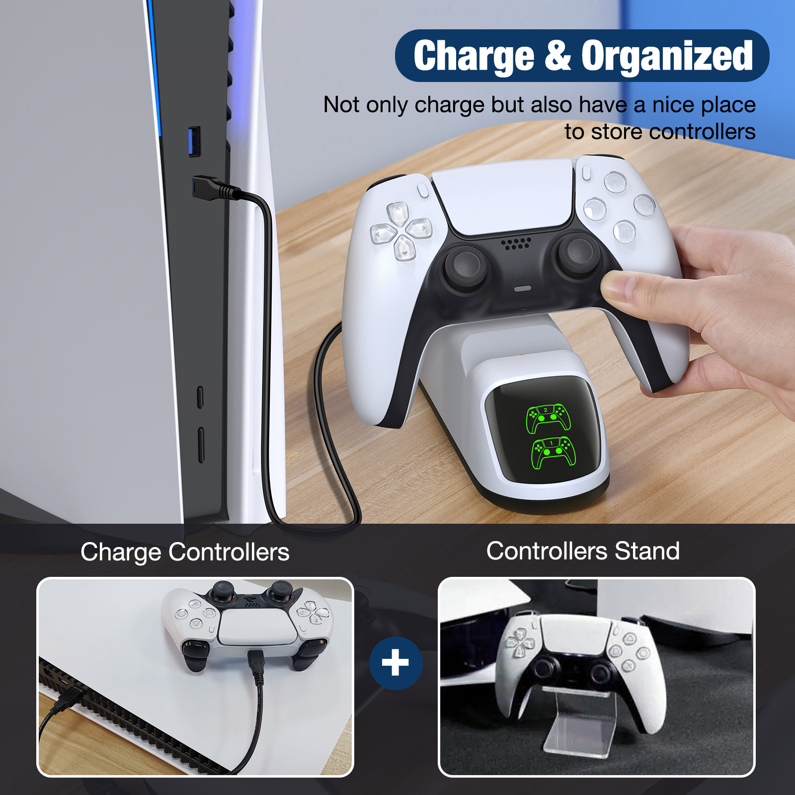 Dual Fast Charger for PS5 Controllers