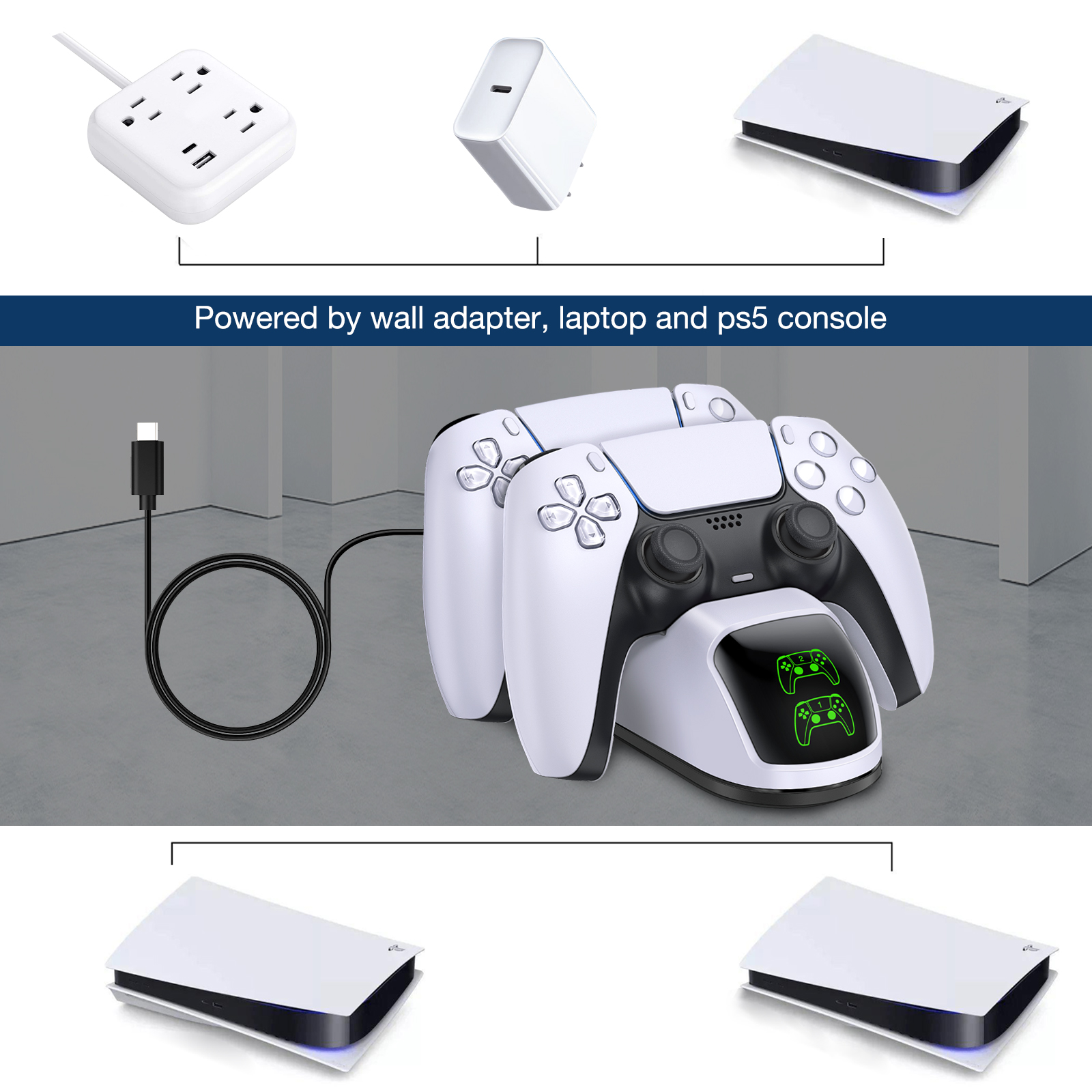 Dual Fast Charger for PS5 Controllers