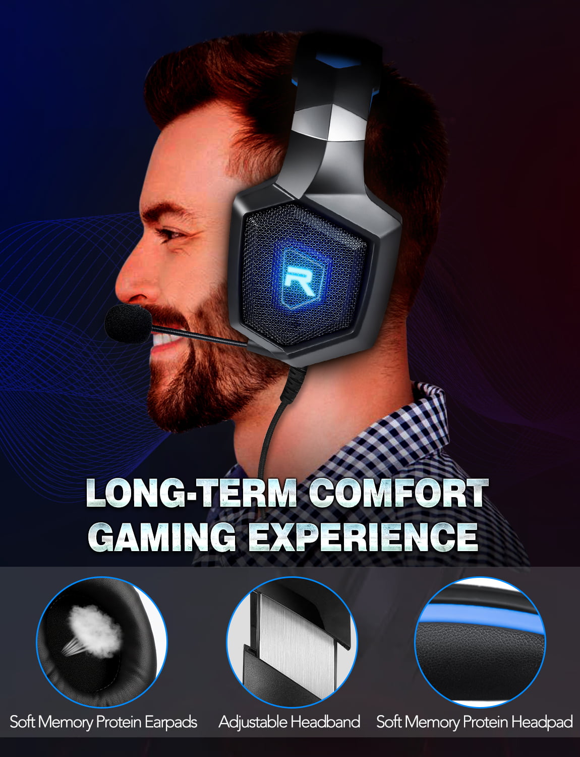 Surround Sound Gaming Headset for PS5, Xbox