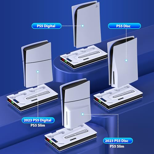 PS5 Vertical Stand with Cooling Fans and Charger